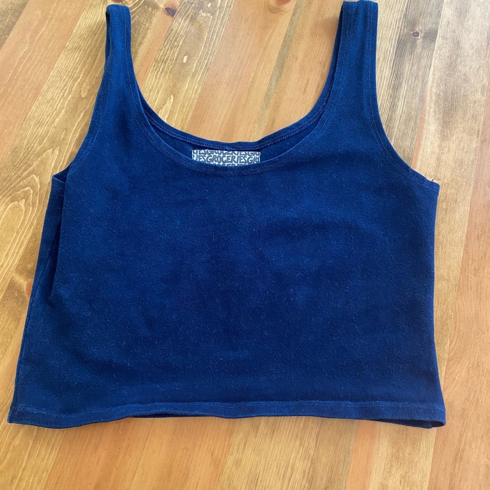 Groceries organic Indigo dyed crop  Top